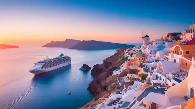10 Day Athens And  Adriatic Allure: Croatian Coast And Santorini Cruise - Cruise ship near Santorini and Adriatic coast