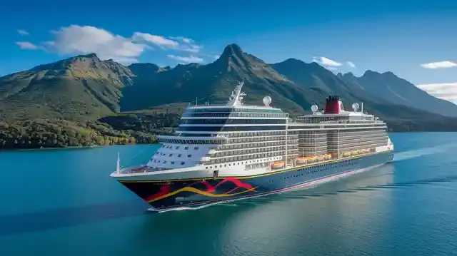 Australia And New Zealand Cruises 2025 And 2026   - Cruise ship near New Zealand's lush coast