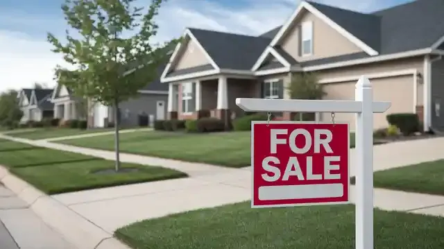  Bank Owned Properties - Suburban home with a 'For Sale' sign in a neat neighborhood