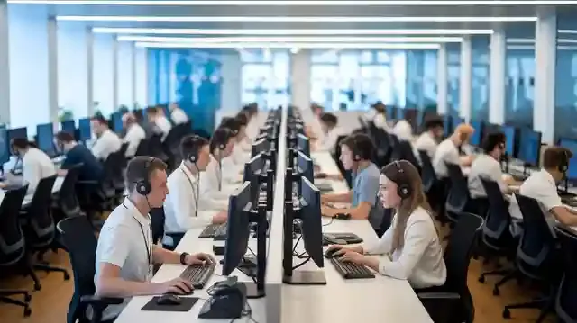 Call Center Jobs - Call center environment with busy operators