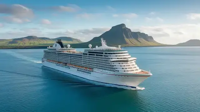 Cruise From Southampton To New Zealand - A cruise ship journey through serene waters under a blue sky