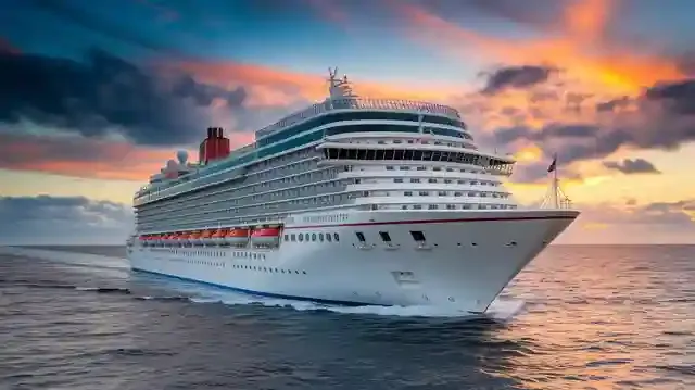 Cruise From UK To The United States - A cruise ship sailing across the Atlantic Ocean