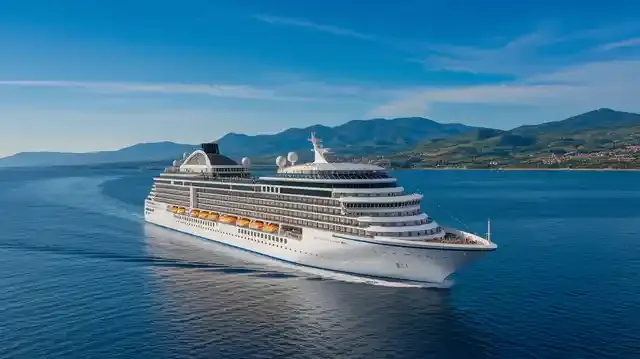 Cruise To Italy - Luxury cruise ship near the Italian coastline