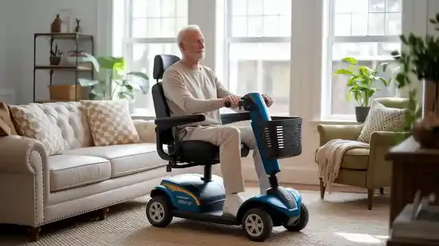 Does Medicare Pay For Mobility Scooters - Senior citizen using a mobility scooter indoors with sunlight
