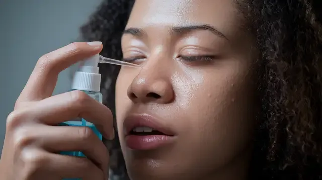 How Is Post-Nasal Drip Treated - Person using nasal spray to alleviate drip symptoms