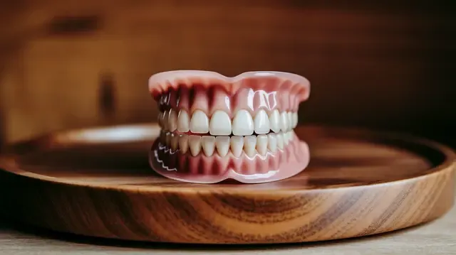 Invisible Dentures - Dentures with lifelike gum colors and tooth details on display
