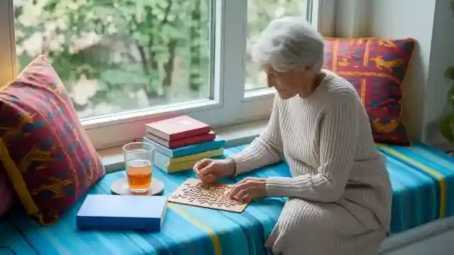 Memory Booster For Seniors - Elderly person doing a puzzle surrounded by books and tea