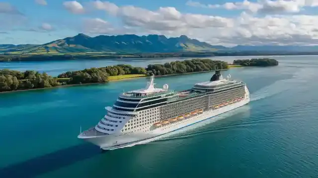 New Zealand And Australia Cruises 2025 Airfare Included - Cruise ship on waters between New Zealand and Australia