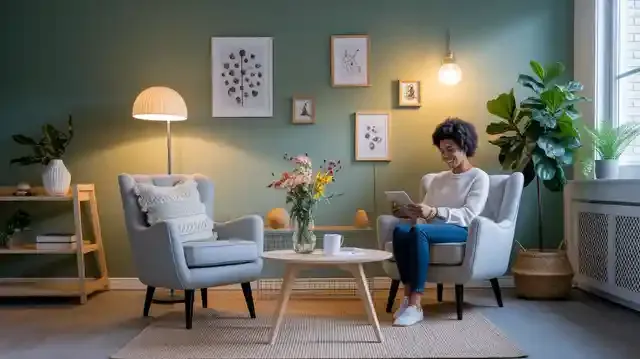 People Are Using ChatGPT In Place Of Therapy - A person using a device in a peaceful room for digital therapy