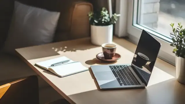 Remote Data Entry Jobs - Remote data entry workspace in a home office with natural light