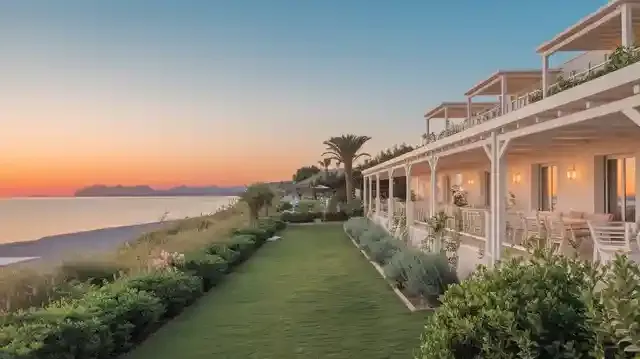 Top 5 Cheapest Greece Hotels For Seniors - Greek beachfront hotel with verandas and gardens