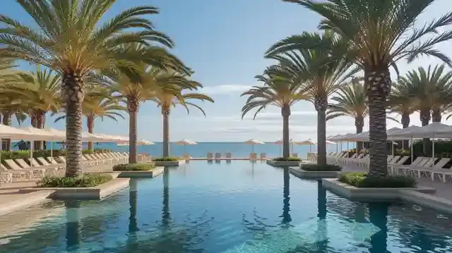 Top 5 Cheapest Hotels In Florida - A scenic view of a Florida hotel with beach access