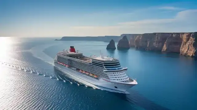 UK To Portugal Cruises 2025/2026 - Cruise ship on the ocean near the Portuguese coast